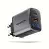 AXAGON ACU-PQ67D PD3.0 & QC4+ 2xOUTPUTS LCD display wall charger 67W Black