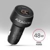 AXAGON PWC-PQ48 PD3.0 & QC4+ 2xOUTPUTS car charger 48W Black