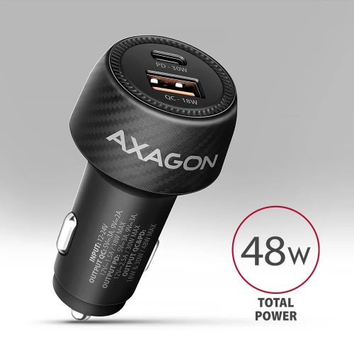 AXAGON PWC-PQ48 PD3.0 & QC4+ 2xOUTPUTS car charger 48W Black