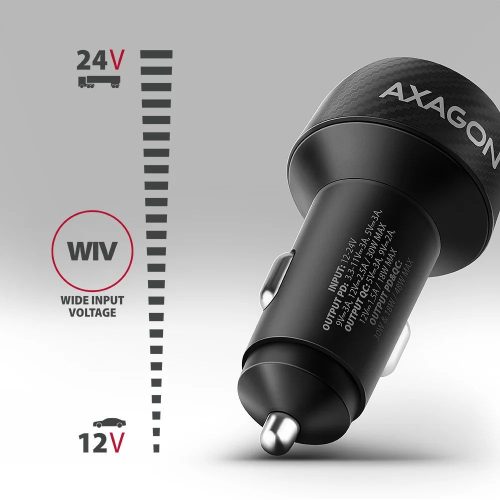 AXAGON PWC-PQ48 PD3.0 & QC4+ 2xOUTPUTS car charger 48W Black
