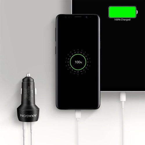 AXAGON PWC-PQ48 PD3.0 & QC4+ 2xOUTPUTS car charger 48W Black