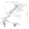 ACT AC8313 Gas Spring Single Monitor Arm 17"-35" Black