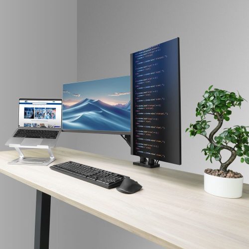 ACT AC8314 Gas Spring Dual Monitor Arm 17"-35" Black