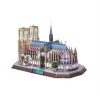 3d LED világítós puzzle: párizsi Notre Dame Cubicfun 3D épület makettek