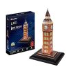 3d LED világítós puzzle: Big Ben (UK) Cubicfun épület makett