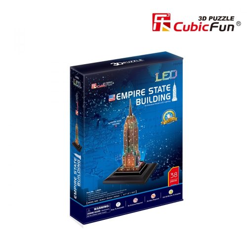 3d LED világítós puzzle: Empire State Building (USA) Cubicfun épület makett Cubic Fun