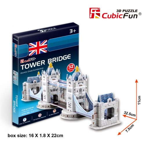 3D kicsi puzzle: Tower bridge CubicFun 3D épület makettek