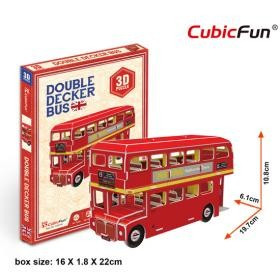 3D kicsi puzzle: Angol emeletes busz CubicFun 3D jármű makettek