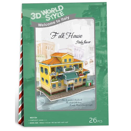 3D World style puzzle: Ház Velencében - Olaszország épületei - CubicFun 3d puzzle makettek
