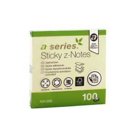   Jegyzettömb öntapadó, 75x75mm, 100lap, 'Z' A-Series, sárga