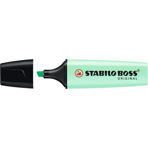 Szövegkiemelő 2-5mm, vágott hegyű, STABILO Boss original Pastel menta