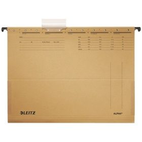   Függőmappa A4, karton oldalt zárt, oldalvédelemmel Leitz Alpha natúr