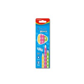   Grafitceruza HB, háromszögletű 6 db/bliszter Keyroad Jumbo vegyes színek