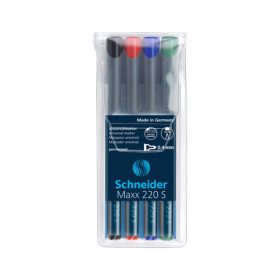   Alkoholos marker OHP 0,4mm tűhegyű Schneider Maxx 220 S 4 klf. szín