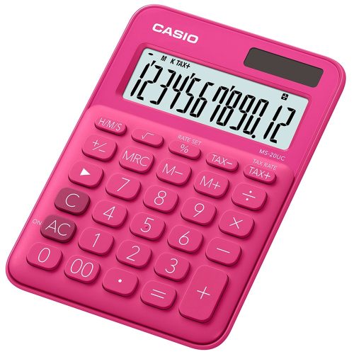 Számológép asztali 12 digit nagy kijelző Casio MS 20 UC magenta