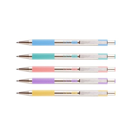 Golyóstoll 0,7mm, pasztell rózsaszín test, Zebra F-301, írásszín kék