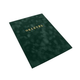   Oklevéltartó A4, prémium, arany nyomattal, Bluering® zöld