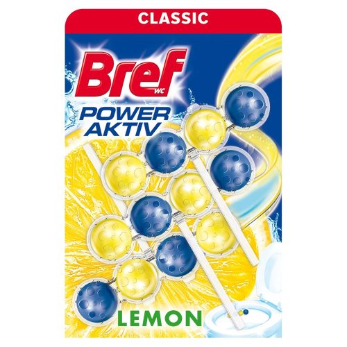 WC illatosító golyós 3 x 50 g Power Aktiv Bref Lemon