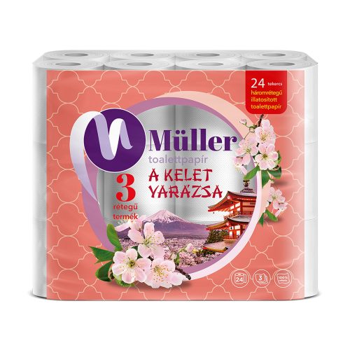 Toalettpapír 3 rétegű kistekercses 100% cellulóz 24 tekercs/csomag Kelet Varázsa Müller fehér