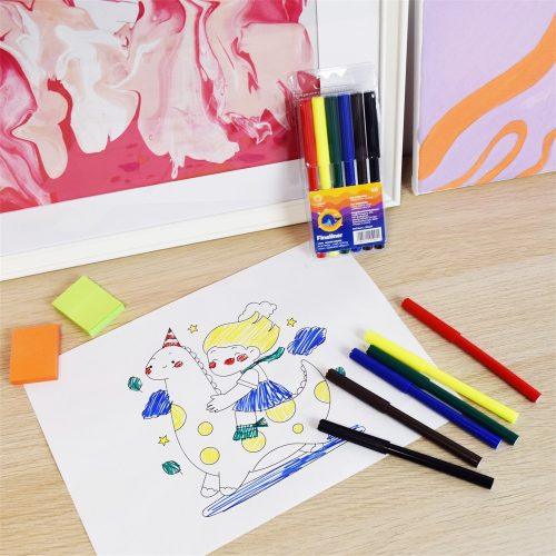 Rostirón kúpos végű, vízbázisú készlet, 1mm, Bluering®, 6 klf. szín, 