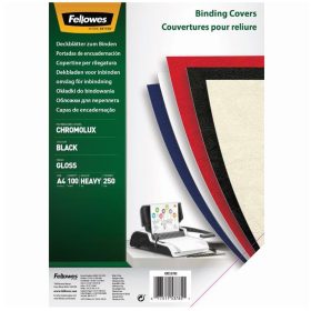   Hátlap, A4, 250 g, fényes, Fellowes® ChromoLux, 100 db/csomag, fekete