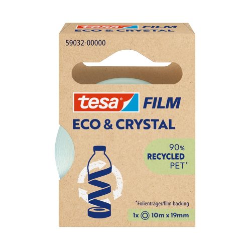 Ragasztószalag 19mmx10m irodai átlátszó újrahasznosított Tesa Eco & Crystal