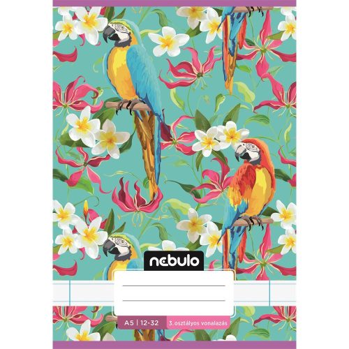 Füzet, A5, 3. osztályos vonalas, 12-32, Cuki minták, 16 db/csomag Nebulo