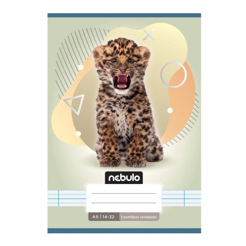 Füzet, A5, 1. osztályos vonalas, 14-32, Állatos minták, 16 db/csomag Nebulo