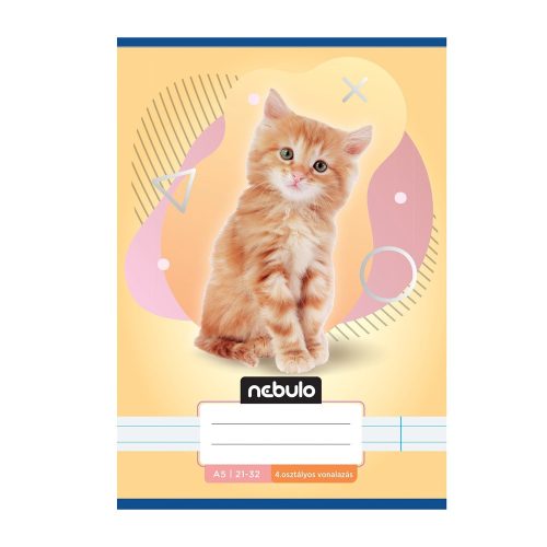 Füzet, A5, 4. osztályos vonalas, 21-32, Állatos minták, 16 db/csomag Nebulo