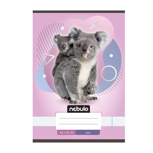 Füzet, A5, sima, 20-32, Állatos minták, 16 db/csomag Nebulo