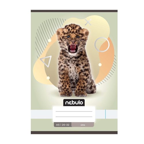 Füzet, A5, sima, 20-32, Állatos minták, 16 db/csomag Nebulo