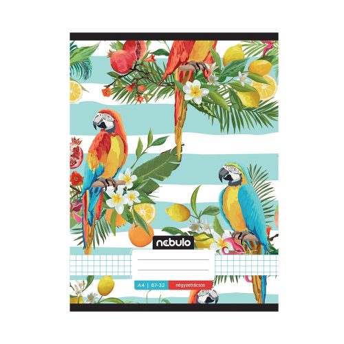 Füzet, A4, kockás, 87-32, L-Design minták, 12 db/csomag Nebulo