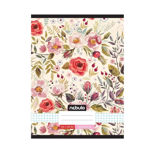 Füzet, A4, kockás, 87-32, L-Design minták, 12 db/csomag Nebulo