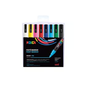 Dekormarker 0,9-1,3mm, Uni Posca PC-3M 8 db-os készlet