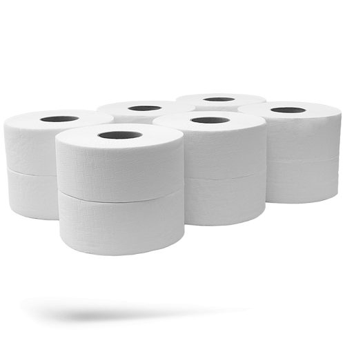 Toalettpapír 2 rétegű közületi átmérő: 19 cm 100 % cellulóz 100 m/tekercs 12 tekercs/csomag_Bluering®_hófehér