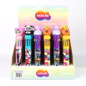 Golyóstoll 10színű, funny animals, 30 db/display Nebulo