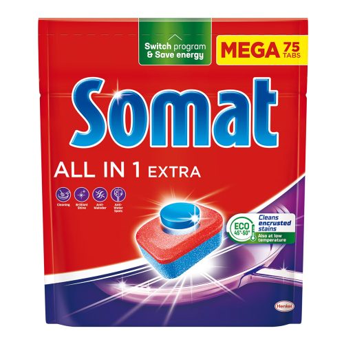 Mosogatógép tabletta 75 db/doboz All in One Somat Regular