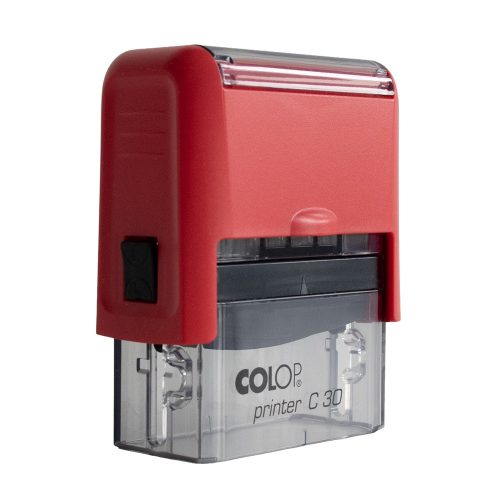 Bélyegző C30 Colop piros átlátszó ház/kék párna