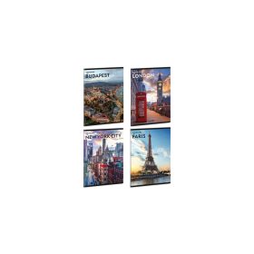 Füzet iskolai A4, 40lap, sima Ars Una CITYSCAPE 10db/csomag