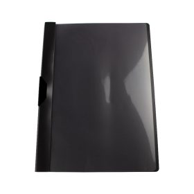   Gyorsfűző klip mappa A4, műanyag 50laphoz fém klippes Evo fekete