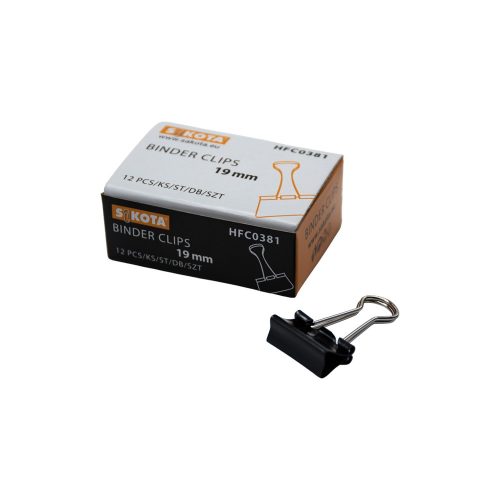 Binderkapocs 19mm, 12 db/doboz, Sakota