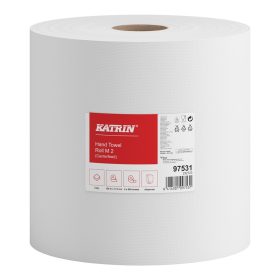   Kéztörlő 2 rétegű belsőmagos tekercses átmérő: 20 cm 600 lap/150 m/tekercs 6 tekercs/csomag S Katrin_97531 fehér