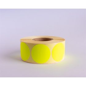  Etikett címke, 38mm, körcímke tekercses, 1000 címke/tekercs fluo sárga