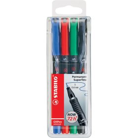   Alkoholos marker készlet 0,4mm, STABILO OHPen S, 4 klf. szín