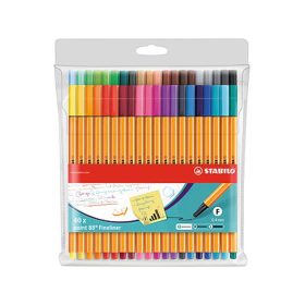   Rostirón, tűfilc készlet, 0,4mm, 8840 Stabilo Point 88, 40 klf. szín