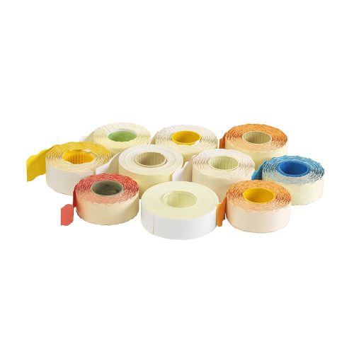 Árazószalag 22x12mm, stancolt 10 tekercs/csomag, fehér