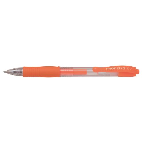 Zselés toll 0,7mm, nyomógombos Pilot G-2, írásszín neon narancs