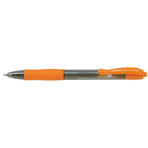 Zselés toll 0,7mm, nyomógombos Pilot G-2, írásszín narancs