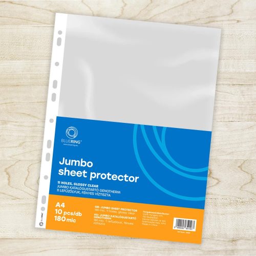 Genotherm lefűzhető, A4, 180 micron jumbo katalógustartó Bluering® 10 db/csomag,