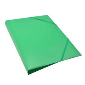   Gumis mappa A4, műanyag gerincvastagított 15mm, Bluering® zöld